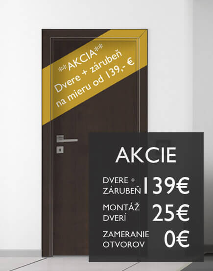 interiérové dvere so zárubňou na mieru od 139€ akcia